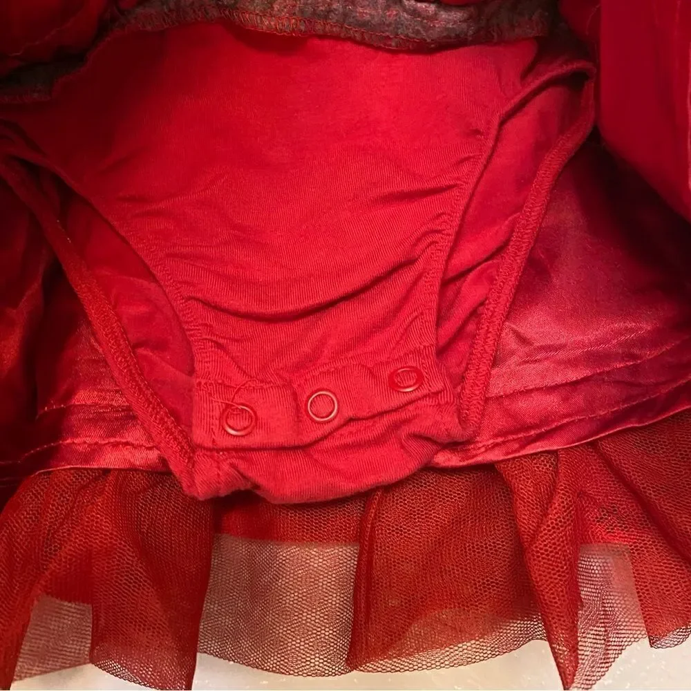 The Childrens Place burgundy velvet burnout red tulle skirt toddler baby 12mo